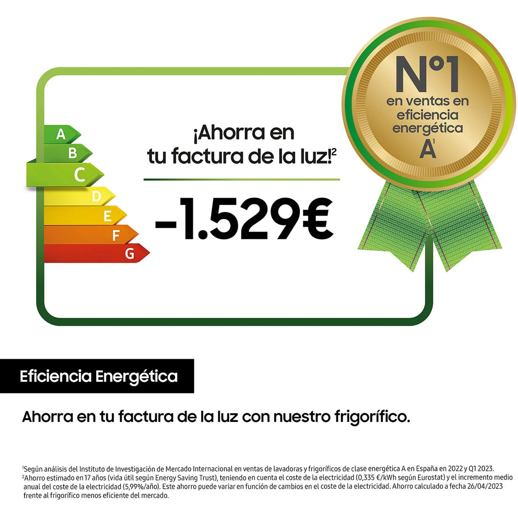 Frigorífico combi - Samsung Smart RB38C675CS9/EF, No Frost, 203 cm, 390l, All-Around Cooling, WiFi, Inox