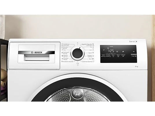 Secadora bomba de calor - Bosch WTR83200ES, Serie 4, 8 kg, 11 programas, AutoDry, Easy Clean, Blanco