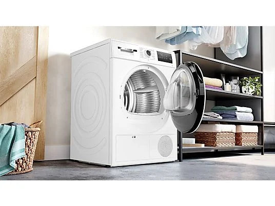 Secadora bomba de calor - Bosch WTR83200ES, Serie 4, 8 kg, 11 programas, AutoDry, Easy Clean, Blanco