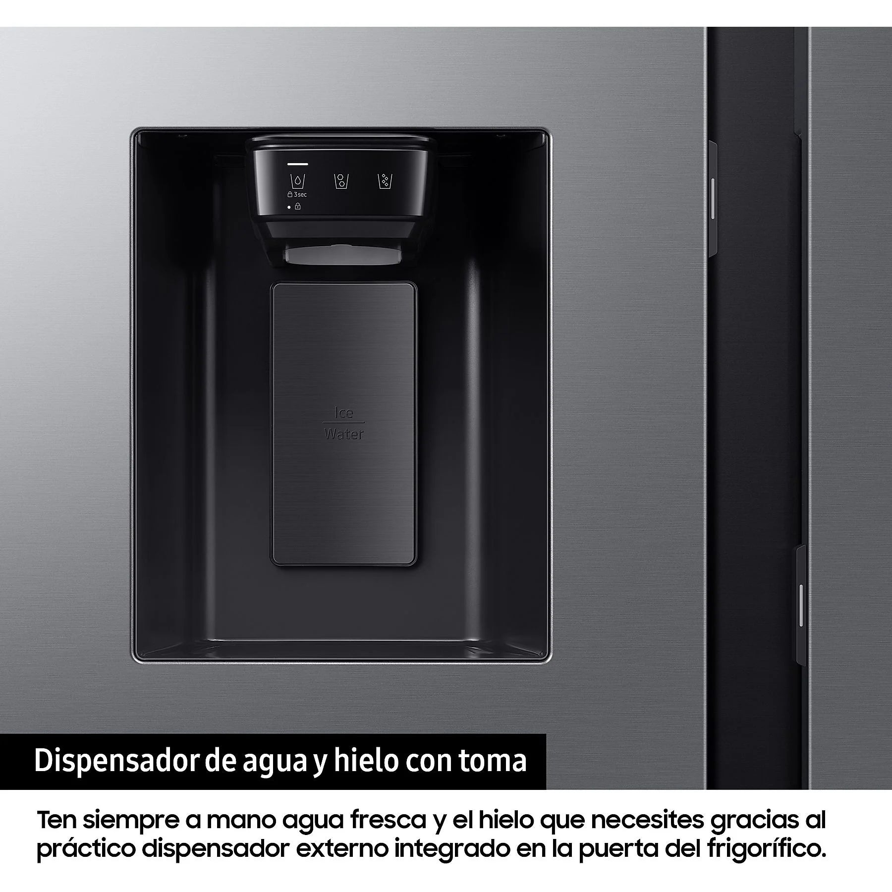 Frigorífico americano - Samsung Bespoke AI RS70F64KETEF, All Around Cooling, No Frost, 178.4 cm, 640 l, Dispensador agua y hielo, Inox