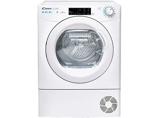 Secadora bomba de calor - Candy Smart Pro CSOE H9A2TE-S, 9kg, 15 programas, Wi-Fi, Función anti-arrugas, Blanco