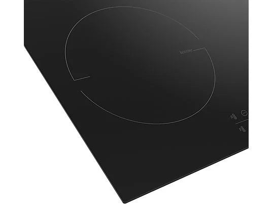Placa inducción - Beko HIIS63206M, 3 zonas, Zona grande 28 cm, Temporizador, 60 cm, Negro