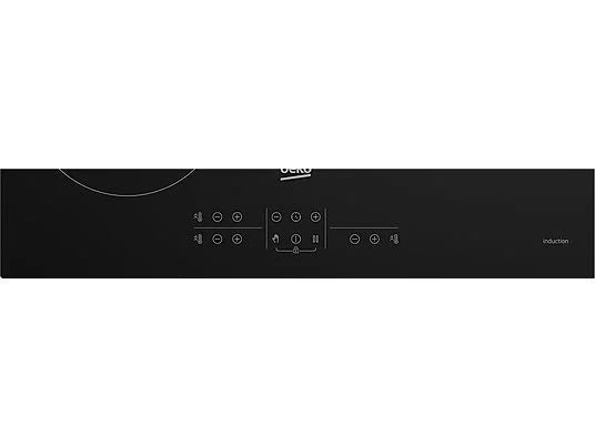 Placa inducción - Beko HIIS63206M, 3 zonas, Zona grande 28 cm, Temporizador, 60 cm, Negro